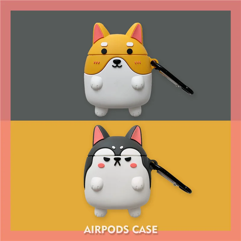 

Fashion Cute Dog Funda Airpods IPhone Silicone Case for Apple Airpods Wireless Bluetooth Cute Animal Protective Cover Keychain