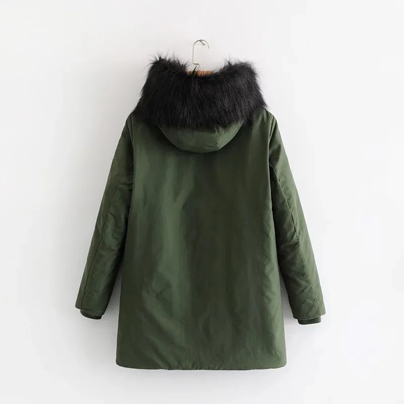 

2018 Autumn And Winter New Style Western Style WOMEN'S Dress Versatile Slimming Hooded Mid-length Cotton Overcoat 23