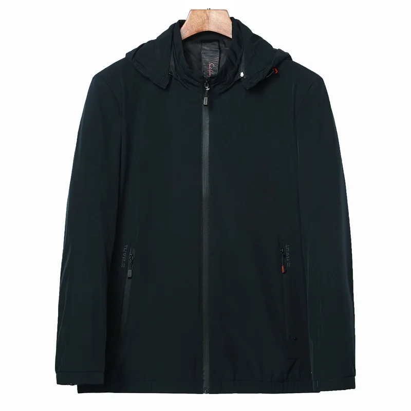 

Big Size Men's Wear Black Simple Leisure Jacket Plus Fat Plus Large Size Fat Man Trend Autumn Coat Short Windbreaker