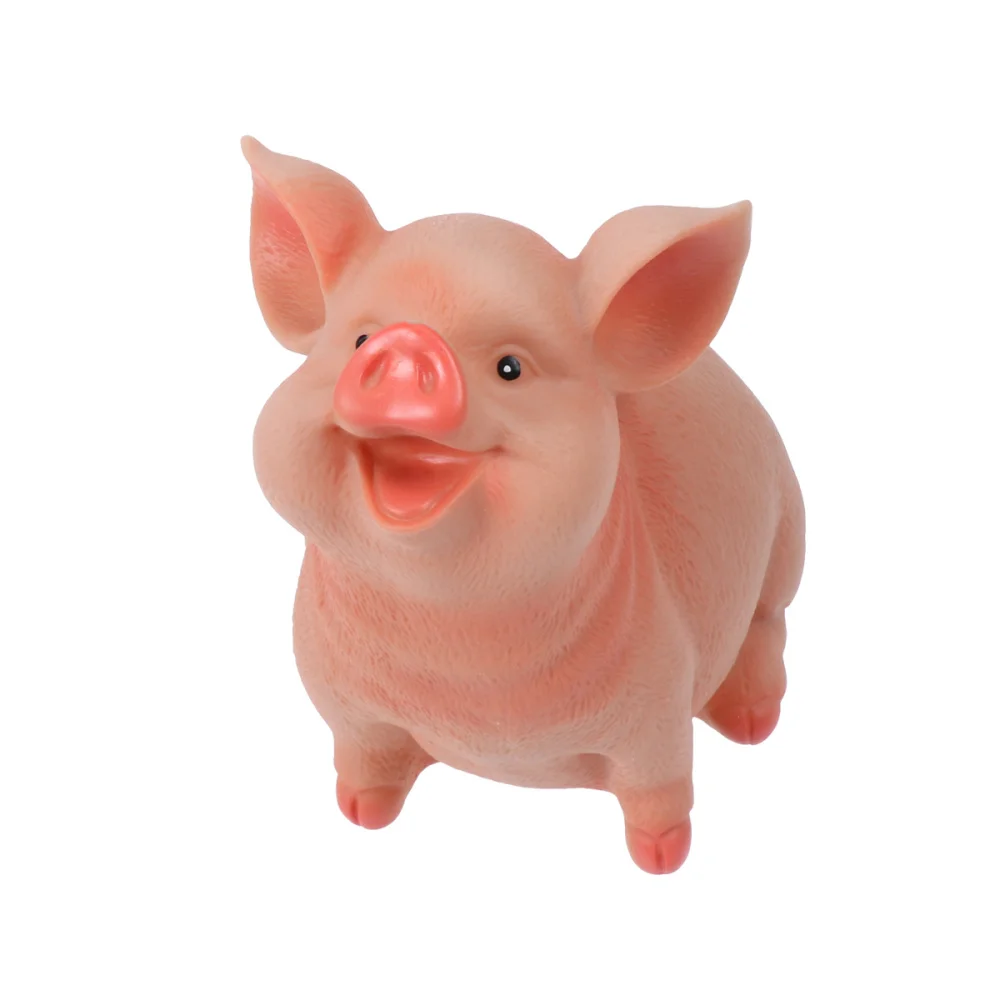 Adorable Pig Shaped Coin Bank Money Box Piggy Bank Resin Craft Saving Pot Deskto 