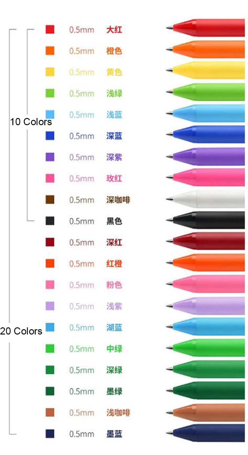 Оригинальная ручка для подписи Xiaomi Mijia Kaco PREMEC с плавными стержнями 0 5 мм цветные