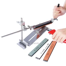 RISAMSHA Professional Knife Sharpener Solid Kitchen Grinder Sharpening System with 4 Grindstone