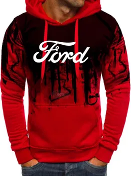 

2019 new Gradient color High-quality ford mustang Hoodies Men Personality Sweatshirt Male Hoody Autumn warm Hoodie Bomber Jacket