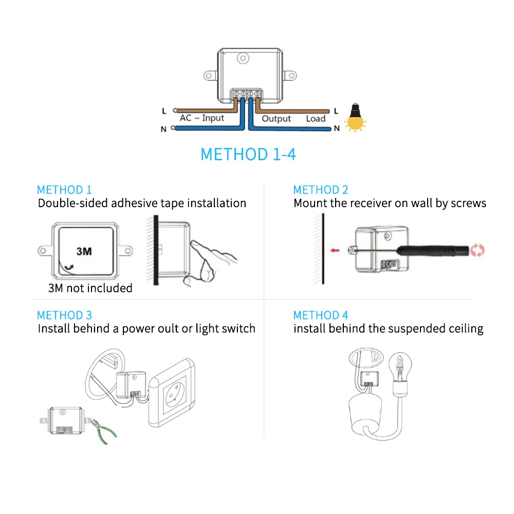 Wireless self-powered switch household 220V remote control Push button switch 1 way 2 way panel without battery Waterproof