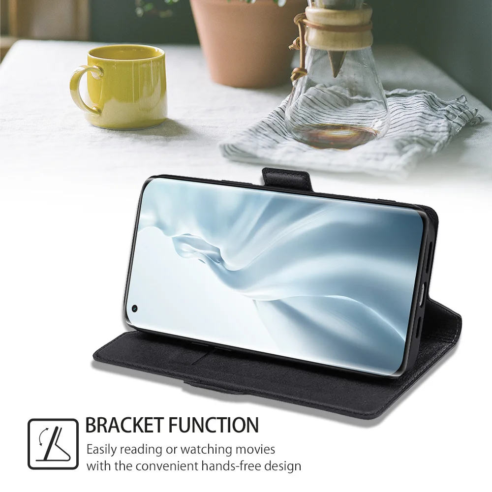 Leather Flip Wallet Phone Case with Magnetic Closure