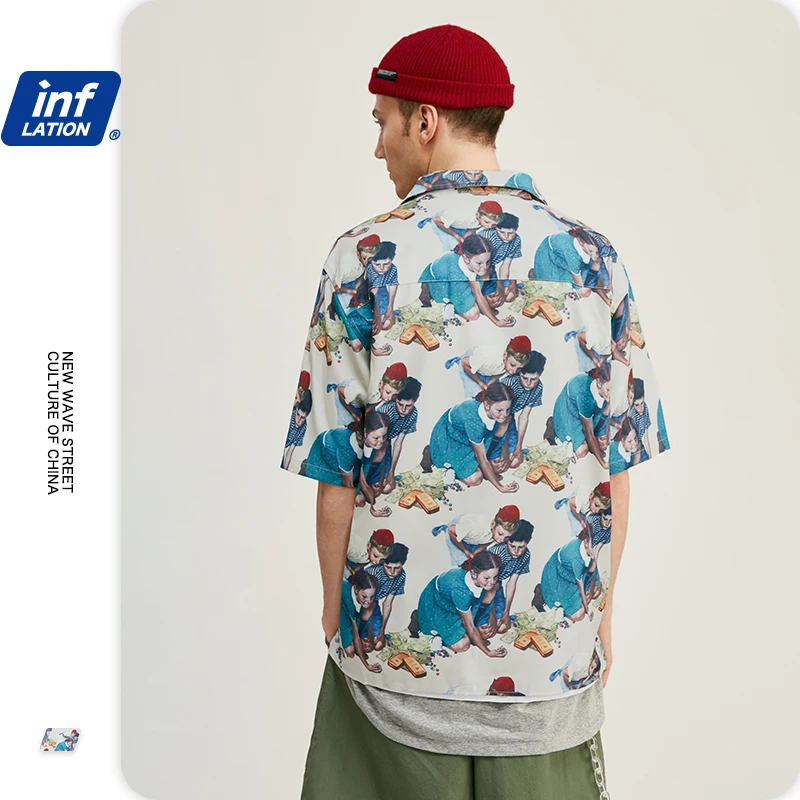 INFLATION Men Shirt Streetwear рубашка мужская Hawaiian Shirt For Men 2020 Summer Beach Men Fashions Short Sleeve Shirt 9236S INFLATION Men Shirt Streetwear рубашка мужская Hawaiian Shirt For Men 2020 Summer Beach Men Fashions Short Sleeve Shirt 9236S