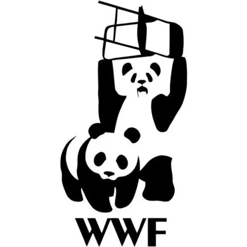 7.9CM*15.2CM Panda WWF JDM Vinyl Car Decals Stickers Styling Accessories Black/Sliver C8-0843 | Автомобили и мотоциклы