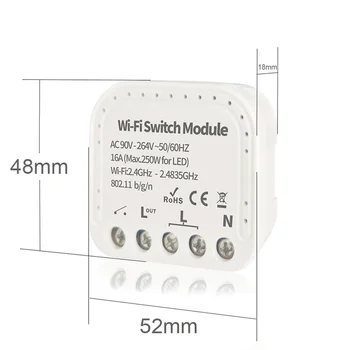

Wi-Fi Switch Module 2 Way Wireless Switch Remote Control for Smart Home Compatible with Amazon Alexa / Google Home Assistant