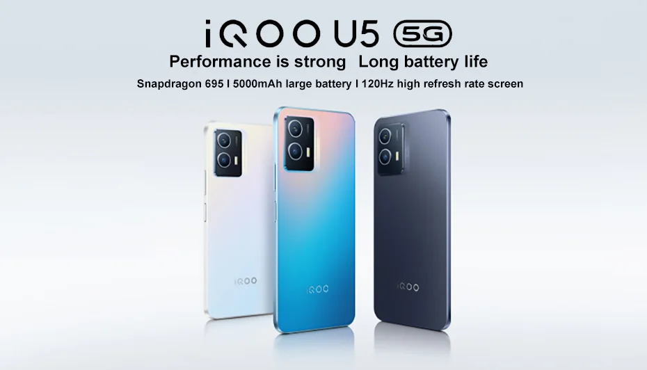 5g cell phones for sale vivo iQOO U5 Smartphone 4GB 128GB Snapdragon 695 5000mAh large battery 120Hz racing screen dual-mode 5G mobile phone new 5g cell phones