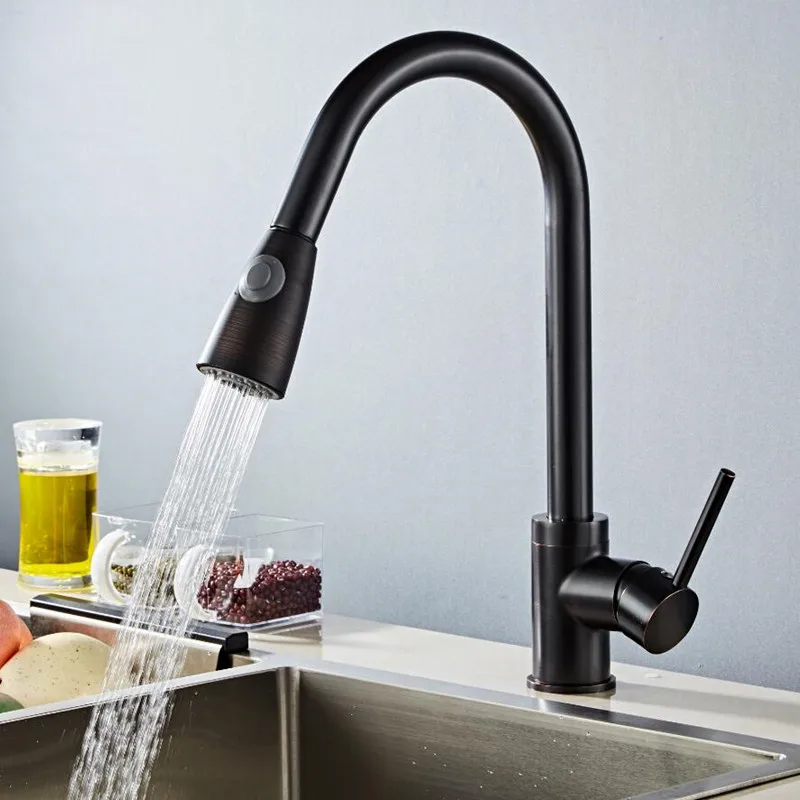 Кухонный Смеситель ORB выдвижной кран с одной ручкой поворот на 360 градусов одно