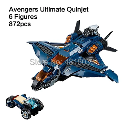 Marvel Супергерои Мстители 4 эндигра Sanctum Minifigs фигурки танос Человек-паук Доктор Стрэндж строительные кубики, детские игрушки в подарок - Цвет: Ultimate Quinjet
