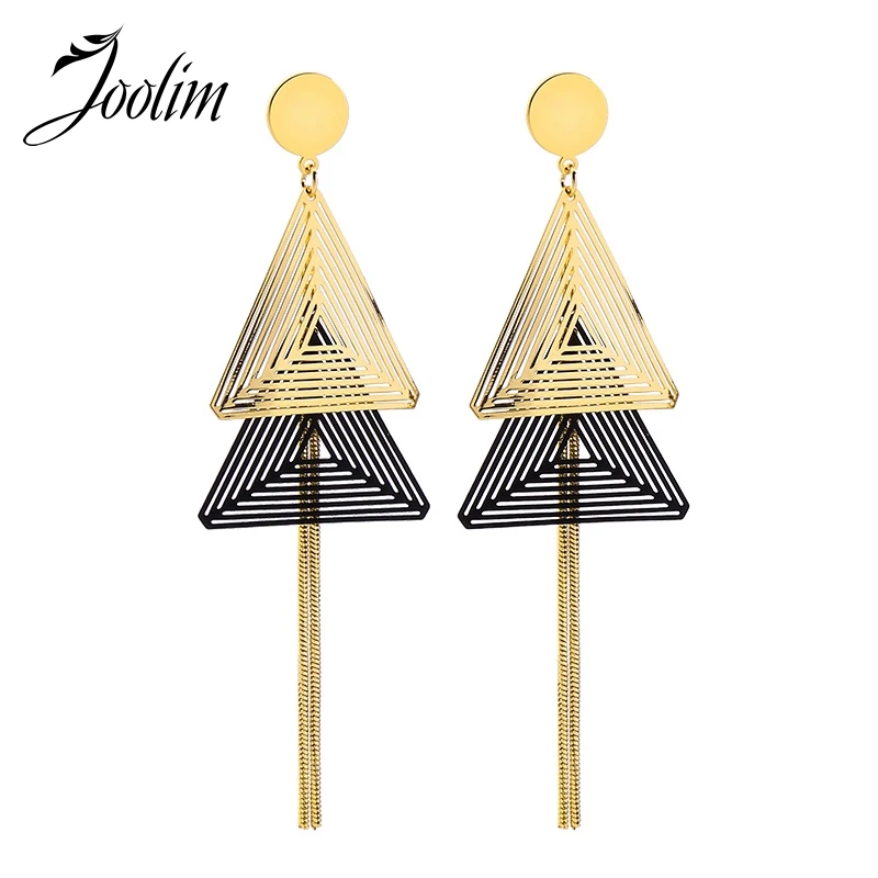

JOOLIM Stylish Triangle Alloy Earring Tassel Dangle Earring Fashion Jewelry Wholesale