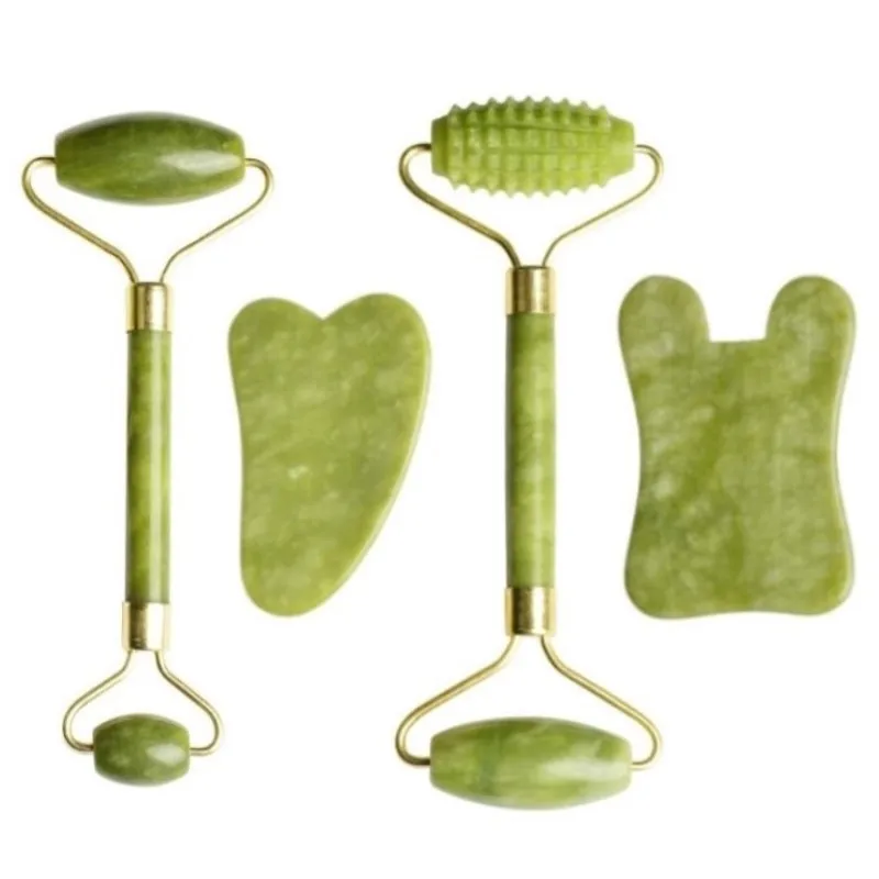

Dropshipping 100% Natural Jade Massage Roller Guasha Board SPA Scraper Jade Facial Anti-wrinkle Treatment Body Health Care Tools