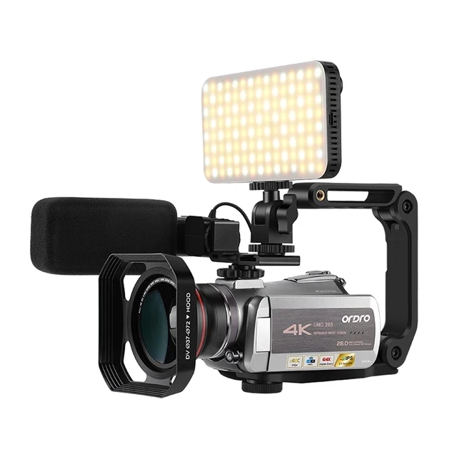 ORDRO AZ50 4K видео камера 30FPS ночного видения 4K видеокамера H.265 формат поддержка стерео микрофон gps приемник - Цвет: Серый