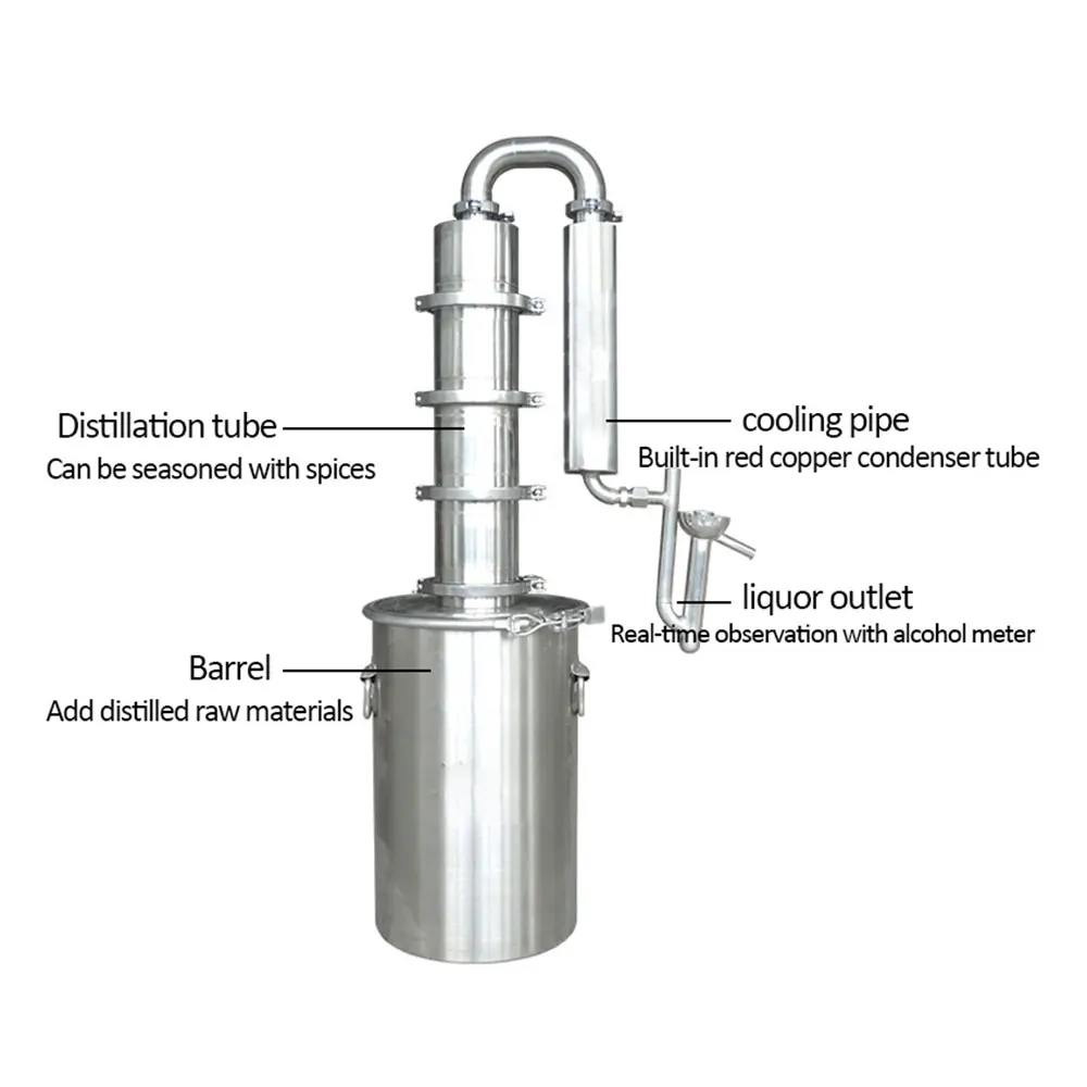 

Moonshine Still itres Stainless Steel Wine Making Kit Water Distiller Home Brewing Kit for DIY Whisky Wine Brandy Gin Vodka (Pro
