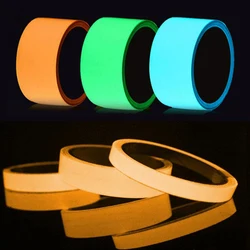 Ruban auto adhésif lumineux coloré, 3m, bande fluorescente décorative, brille dans la nuit, autocollants d'avertissement 