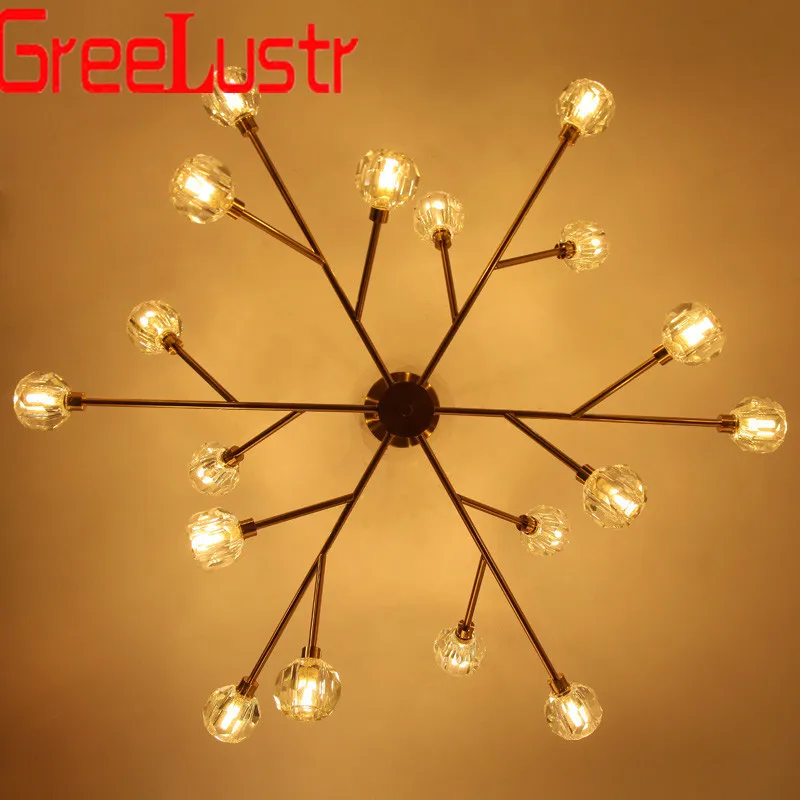 Preise Luxus kristall ball kronleuchter decke lampe Kupfer Farbe glanz G9 led lampe für schlafzimmer esszimmer leuchte kronleuchter