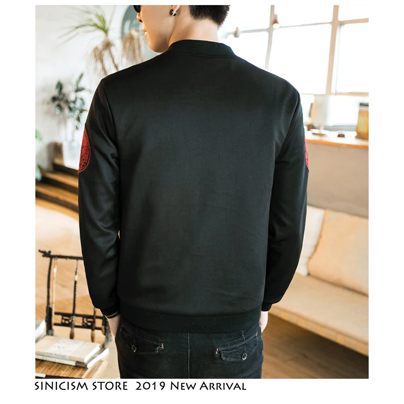 Sinicism Store мужские винтажные куртки с вышивкой осень 2020 свободные 5XL уличная одежда