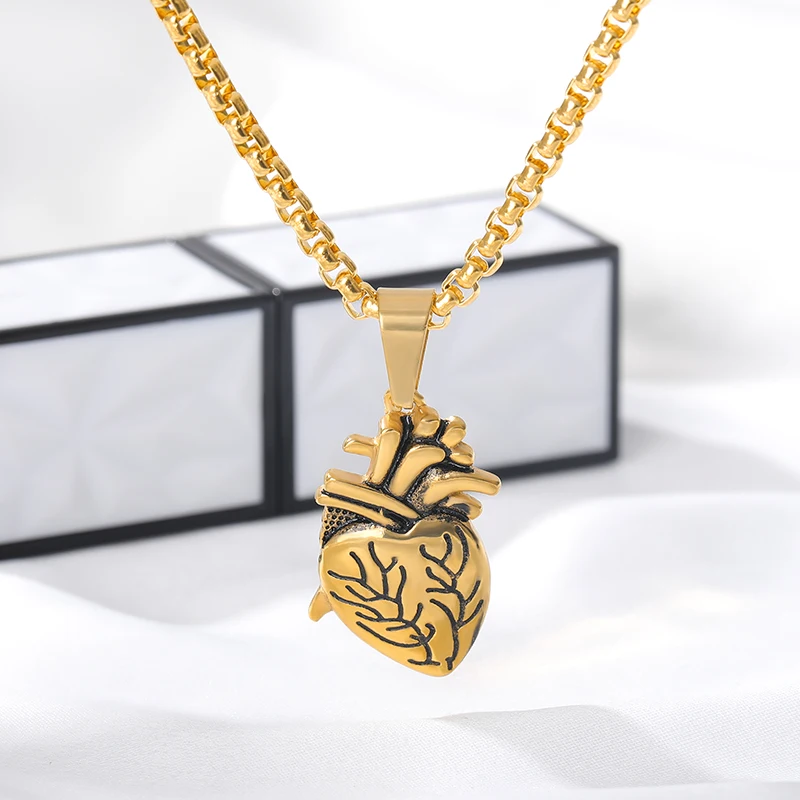2020 Puzzel Sieraden Tale rechtoek Collares Anatomisch Hart Ketting Vrouwen Valentijnsdag подарок Rvs Hanger Collares|Ожерелья с