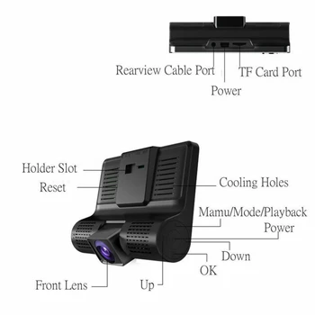 

Detector Car Camera Recorder Practical Driving 4'' HD Dual lens Car DVR
