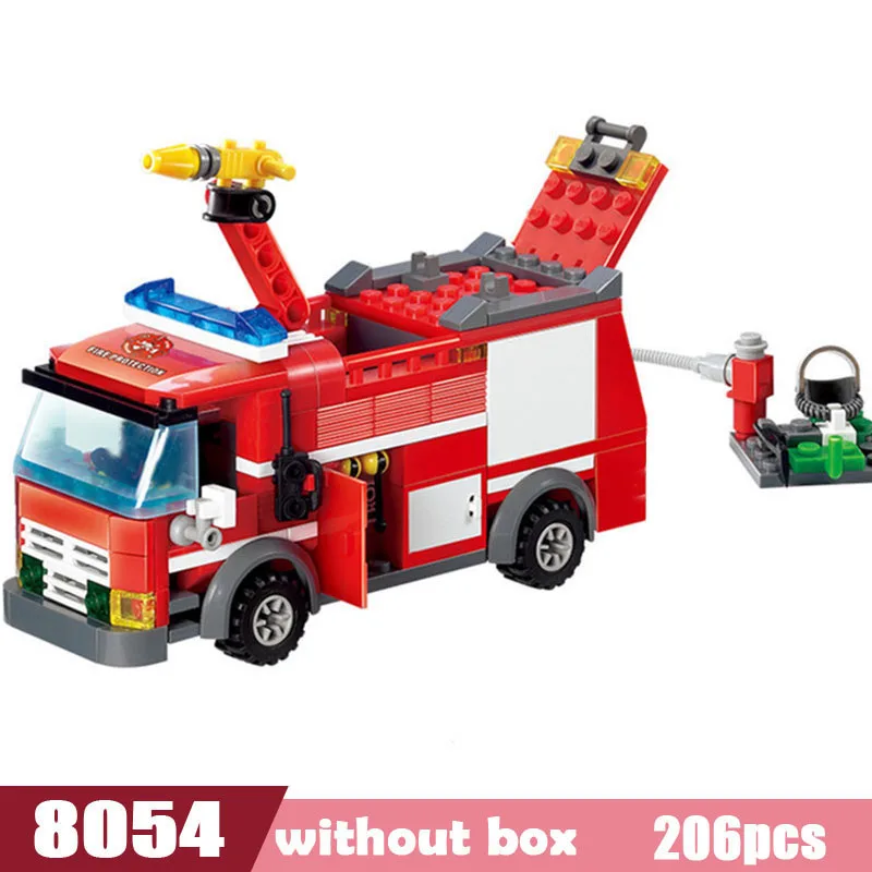 Город пожарные строительные блоки наборы пожарная станция городской грузовик автомобиль кирпичи Playmobil игрушки для детей Подарки