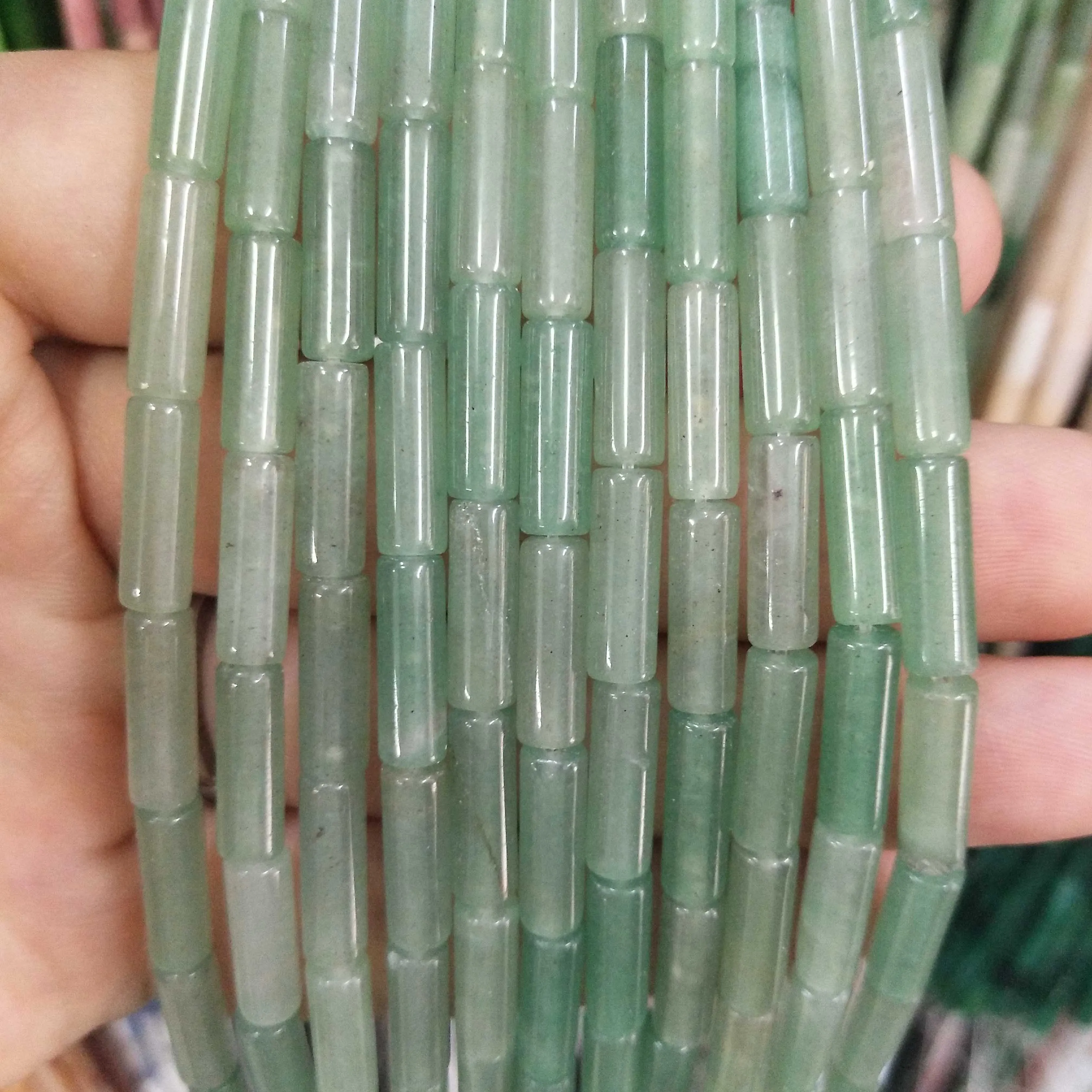 Natural Stone Cylinder Beads: Turquoise, Agate, Lapis Lazuli, and Jasper