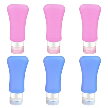 

6Pcs Silicone Travel Bottles Containers Cosmetic Pots Empty Lotion Liquid Bottle