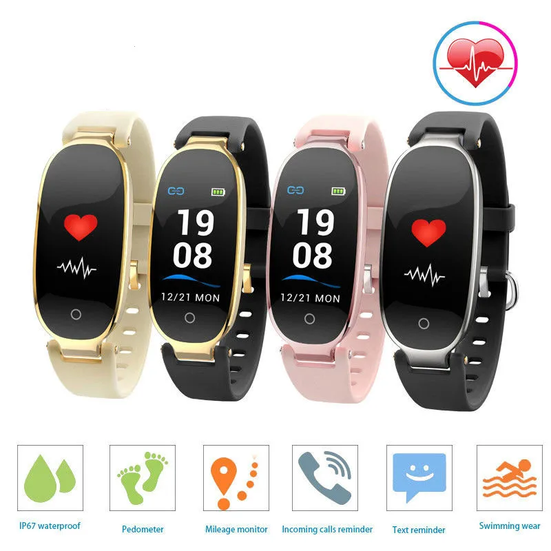 

Fashion Sport Watch for Girl Lady with Color Screen Heart Rate Sleep Monitor Wristband Fitness Tracker Women Smart Watch Alloy