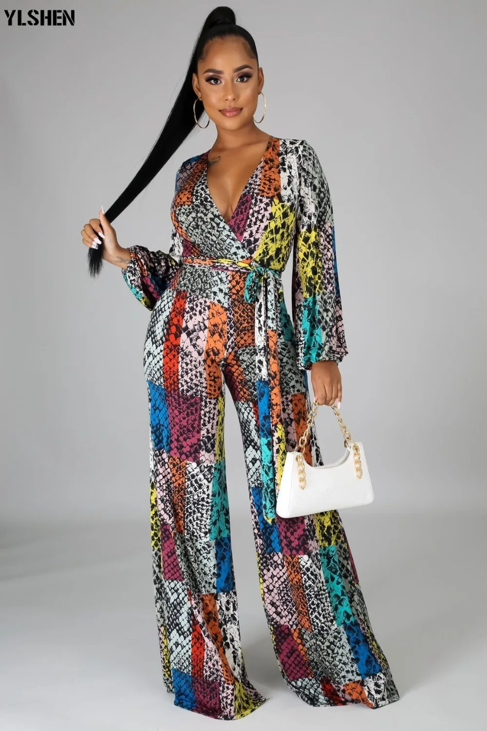 African Print Dresses For Women Sexy V-neck Jumpsuit African Clothes Africa Dress Dashiki Ankara Style Plus Size Africa Clothing 05