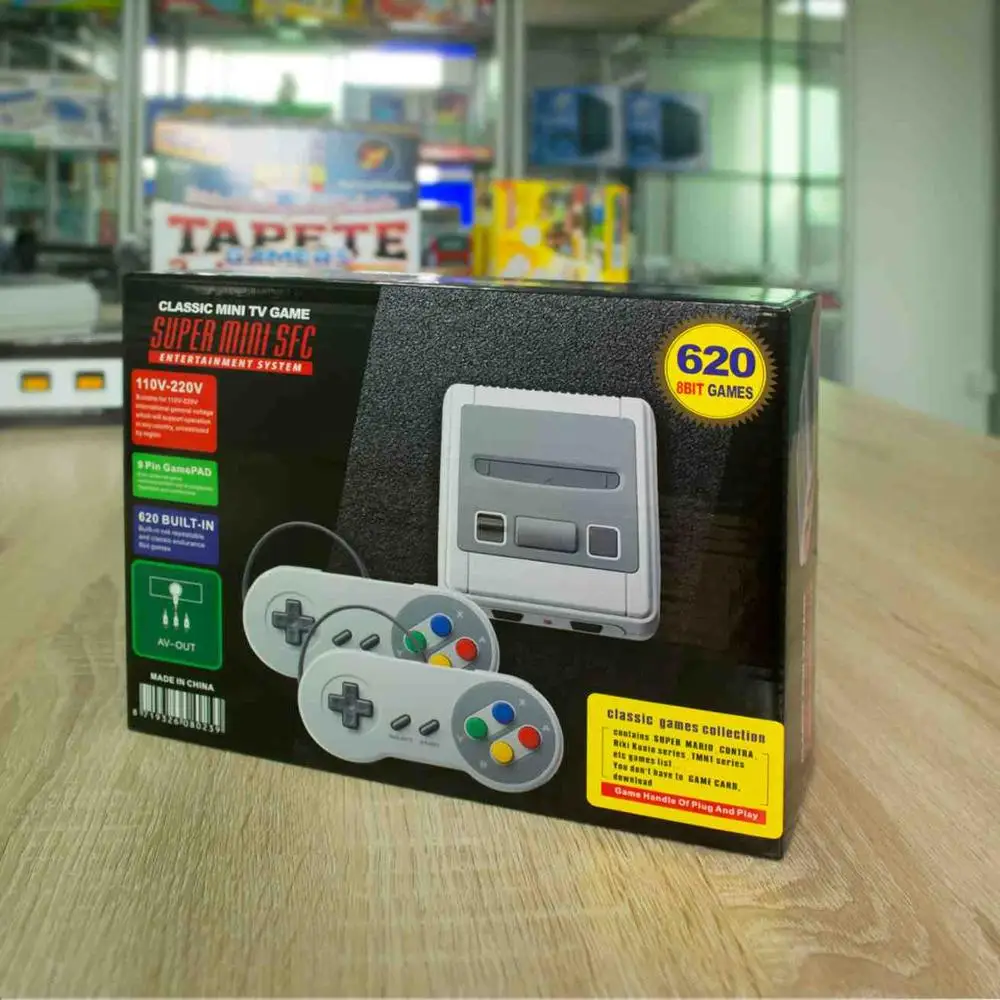 Video Game Mini 620 Jogos Retro Portátil Console Super Clássicos Emulador  TV + 2 Controles - Escorrega o Preço