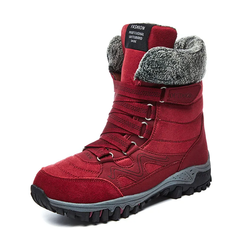 

Red Size 42 Women Snow Boots Winter Warm Plus Botas Fur Botas Nieve Mujer 2019 Women Ankle Boots Botte Femme Hiver 2019 Botines