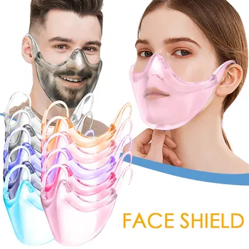 

Transparent Face Shield Reusable Anti-PM2.5 Protective Mask Plastic Clear Face Mask Prevent Saliva Splash Mouth Cap Mascarillas