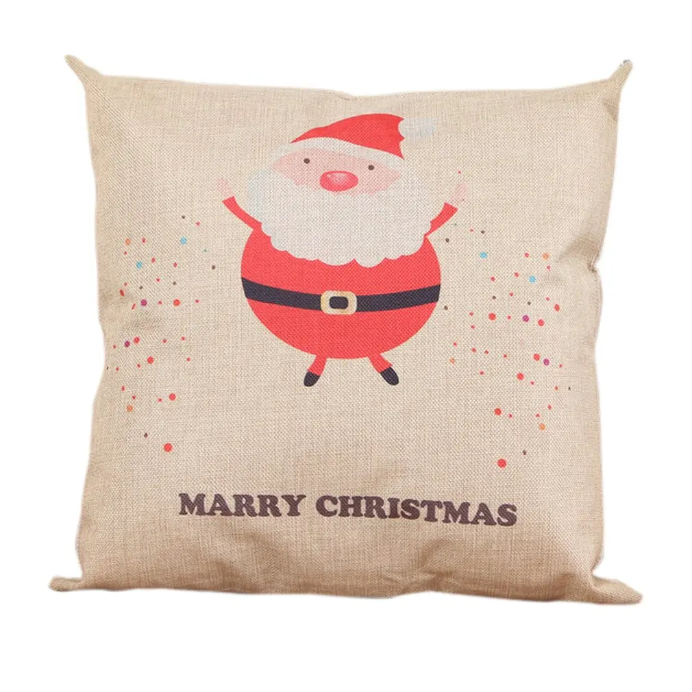 

LED Christmas Pillows Cover Decor Christmas Pillow Cases Linen Sofa Cushion Cover Home Decor Santa Claus Antlers