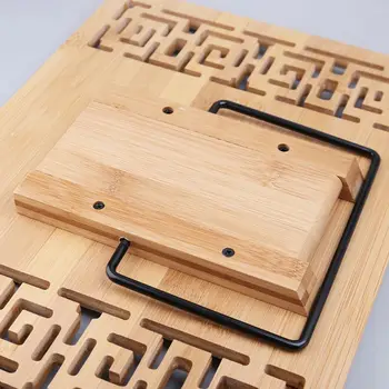 

Bamboo Hollow Adjustable Reading Book Holder Tray Page Paper Clips Foldable Tablet Cookbook Portable Sturdy Bookstand