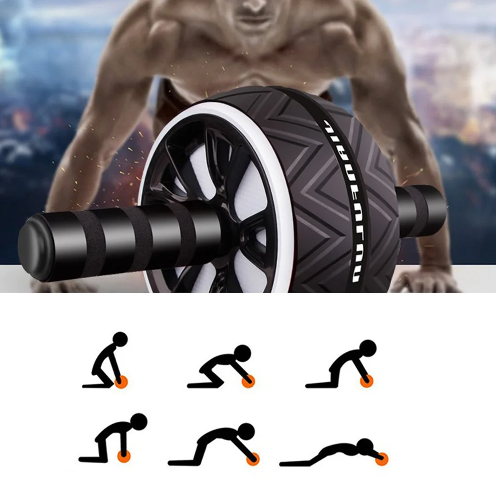 2020 Muscle Exercise Ab Roller Exercise Wheel Abdominal Core Strength Training Gear Home Workout Kit Anti-slip Sponge Handle 