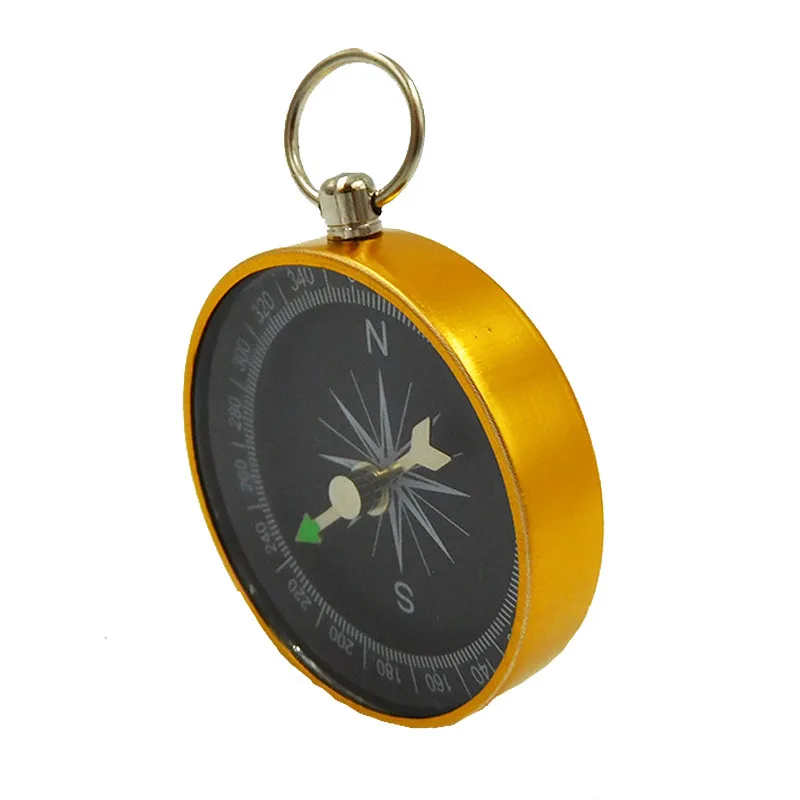 Foreign Trade Hot Selling G44 Gold Aluminium Alloy Compass Outdoor Teaching Metal Gift Mini Keychain Compass