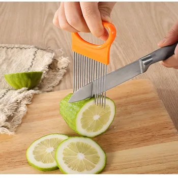 

Kitchen Cutting Tools Tomato Onion Vegetables Slicer Cutting Aid Holder Guide Slicing Cutter Safe Fork Gadgets Vegetables