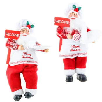 

2PCS Family Kids Gift Christmas Decor Doll Lovely Ornament Santa Clause Doll