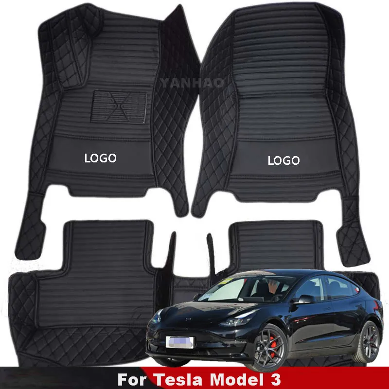 

For Tesla Model 3 Custom Covers Car Floor Mats Carpets Auto Accessories Interior Parts Foot Pedals Rugs Protect Automobiles