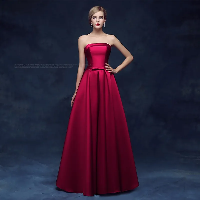 Erosebridal атласное вечернее платье без бретелек для женщин, простой дизайн, длинное вечернее кружевное платье, длинное/Середина/короткое