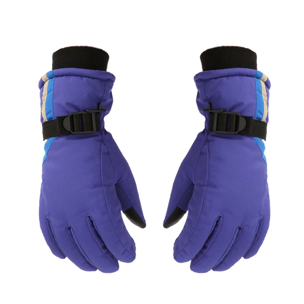 Children Winter Ski Gloves waterproof snowproof warm Boys/Girls Kids Adjustable Strap Gloves for Skating Cycling Mittens