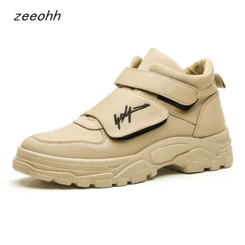 

High quality fashion autumn work boots new popular round head high-top men shoes breathable large size casual boot botas