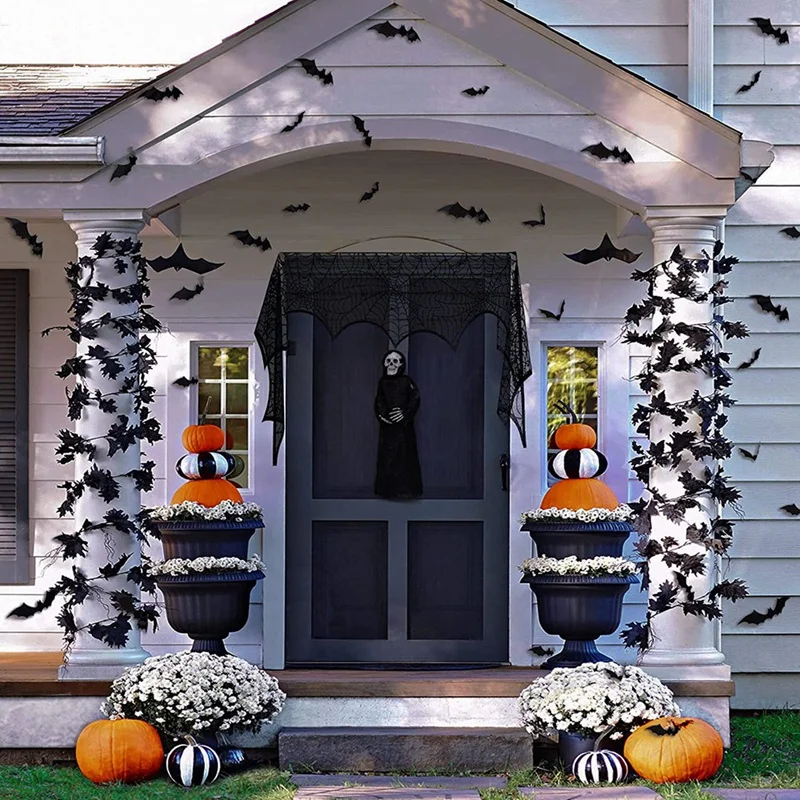 Party Halloween Decor Bundle for Home Spooky Home Decor Spider Web Table Runners & Halloween Banner & Mantel Scarf & 36 PCS 3D Bat Sticker Halloween Decorations Indoor Set Kitchen Party Halloween Decor Bundle for Home Spooky Home Decor Spider Web Table Runners & Halloween Banner & Mantel Scarf & 36 PCS 3D Bat Sticker Halloween Decorations Indoor Set Kitchen