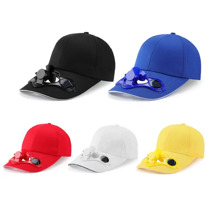 

Summer Solar Panel Powered Cooling Fan Baseball Cap Outdoor Peaked Sun Visor Hat