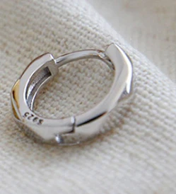 Silver 1 PAIR F.I.N.S серьги из стерлингового серебра S925 пробы с геометрическим орнаментом, простые маленькие серьги-кольца, двухцветные корейские серьги из серебра 925 - Окраска металла: Silver 1 PAIR