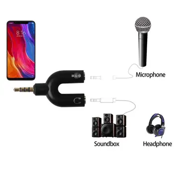 

Headset adapter cable computer cord couple one point 3.5mm adapter splitter two 1/2 audio A9H0