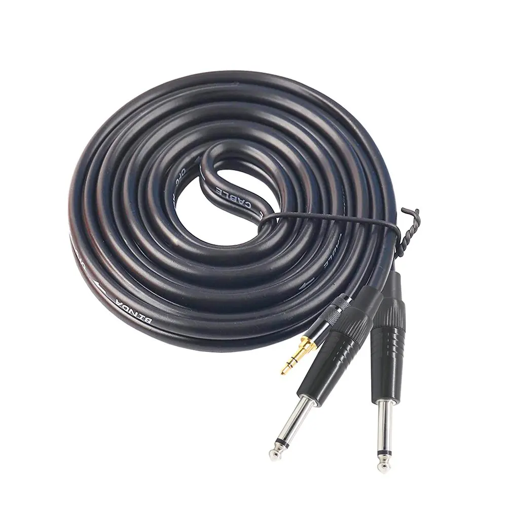 

1/8\" 3.5mm to Dual 6.35mm 1/4\" Mono Jack Stereo Y-splitter Headphone Audio Cable Black Color Durable 1M/1.5M/2M Cable Adapter