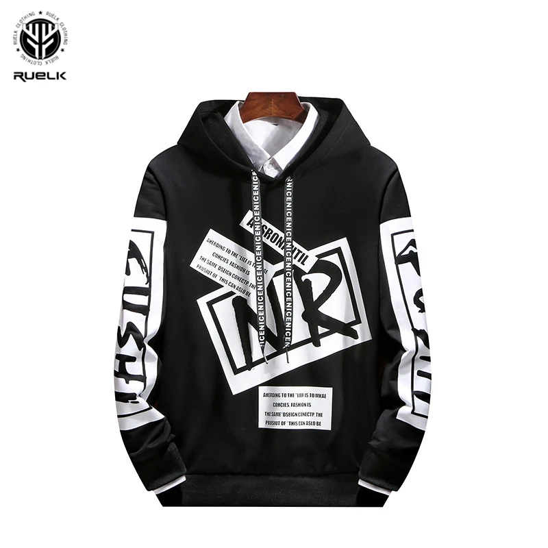 

RUELK 2020 Fall Fashion Sweatshirt Hooded Street Hip Hop Style Men's Trend Loose Jacket Men's Casual Urban Youth Hoodie M-3XL