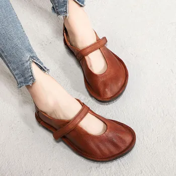 

Leather shoe women 2020 spring summer Korean version of the retro casual wild single shoes women's soft bottom flat women shoe