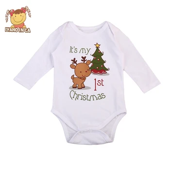 

2020 Newborn Baby Girls Rompers Unisex Baby Boy Clothes My 1st Christmas Playsuit Romper Jumpsuit Outfit Clothes